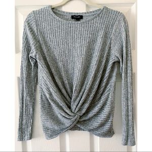 Tie front super soft grey sweater.